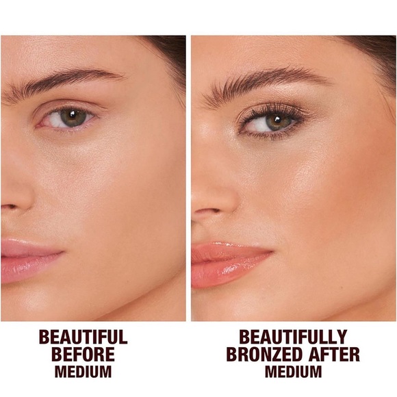 ☃️BOGO50%☃️ 🆕🤎CHARLOTTE TILBURY: #2 MED Beautiful Skin Sun-Kissed Glow Bronzer - Picture 5 of 7